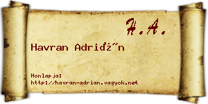 Havran Adrián névjegykártya