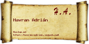 Havran Adrián névjegykártya